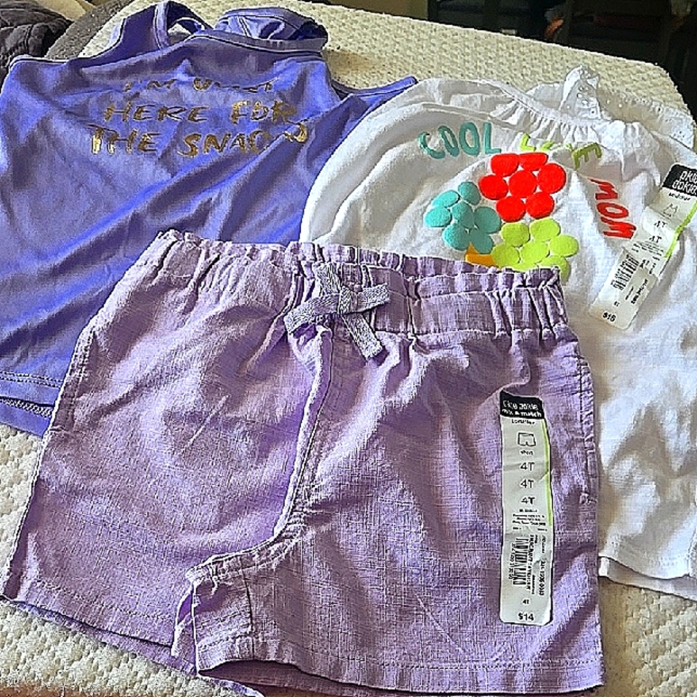 Okie Dokie Purple and White Kids Matching Set